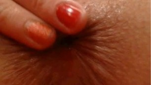 Closeup anal fingering