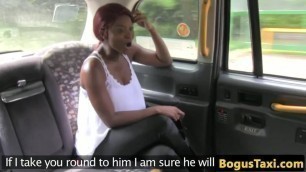 Black british taxi babe gives sloppy head POV